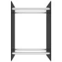 Holzhalter aus schwarzem Glas 40x35x60 cm von vidaXL, Brennholztaschen und -halter - Ref: Foro24-282829, Preis: 56,65 €, Raba...