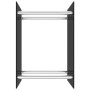 Leñero de vidrio negro 40x35x60 cm de vidaXL, Bolsas y soportes de leña - Ref: Foro24-282829, Precio: 57,68 €, Descuento: %