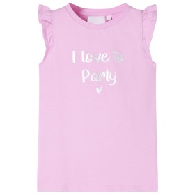 Camiseta infantil de manga volante color lila 92 de , Camisetas para niños - Ref: Foro24-10504, Precio: 8,28 €, Descuento: %