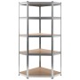 Corner shelving 5 levels plywood and silver steel by vidaXL, Industrial shelving - Ref: Foro24-144265, Price: 67,60 €, Discou...