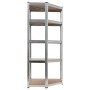 Corner shelving 5 levels plywood and silver steel by vidaXL, Industrial shelving - Ref: Foro24-144265, Price: 67,60 €, Discou...