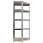 Corner shelving 5 levels plywood and silver steel by vidaXL, Industrial shelving - Ref: Foro24-144265, Price: 70,58 €, Discou...
