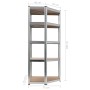 Corner shelving 5 levels plywood and silver steel by vidaXL, Industrial shelving - Ref: Foro24-144265, Price: 67,60 €, Discou...