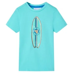 Aquamarin-Kurzarm-T-Shirt für Kinder 140 von , Kinder-T-Shirts - Ref: Foro24-11818, Preis: 8,12 €, Rabatt: %