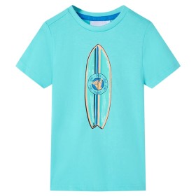 Aquamarin-Kurzarm-T-Shirt für Kinder 140 von , Kinder-T-Shirts - Ref: Foro24-11818, Preis: 8,20 €, Rabatt: %