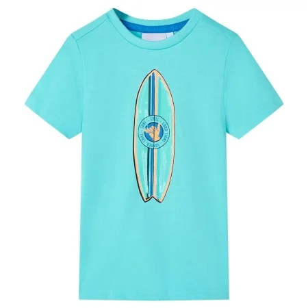 Aquamarin-Kurzarm-T-Shirt für Kinder 140 von , Kinder-T-Shirts - Ref: Foro24-11818, Preis: 8,12 €, Rabatt: %