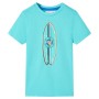 Aquamarin-Kurzarm-T-Shirt für Kinder 140 von , Kinder-T-Shirts - Ref: Foro24-11818, Preis: 8,20 €, Rabatt: %