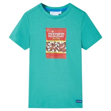 Kurzarm-T-Shirt für Kinder in dunklem Mintgrün 140 von , Kinder-T-Shirts - Ref: Foro24-11858, Preis: 7,88 €, Rabatt: %