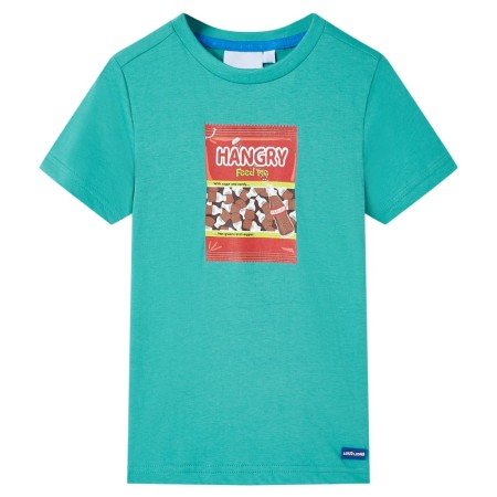 Kurzarm-T-Shirt für Kinder in dunklem Mintgrün 140 von , Kinder-T-Shirts - Ref: Foro24-11858, Preis: 7,96 €, Rabatt: %