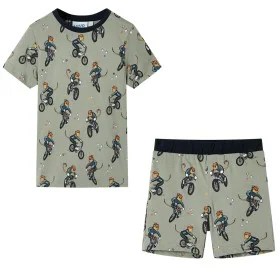 Hellkhakifarbener Kinder-Kurzarmpyjama 92 von , Kinderpyjamas - Ref: Foro24-11864, Preis: 11,24 €, Rabatt: %