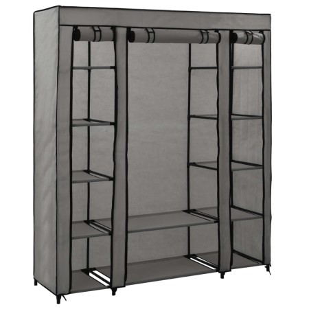 Kleiderschrank mit Fächern und Stangen grauer Stoff 150x45x176 cm von vidaXL, Kleiderschränke - Ref: Foro24-282436, Preis: 62...