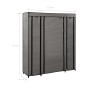 Kleiderschrank mit Fächern und Stangen grauer Stoff 150x45x176 cm von vidaXL, Kleiderschränke - Ref: Foro24-282436, Preis: 62...