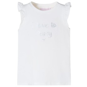 Camiseta infantil con mangas de volantes blanco 104