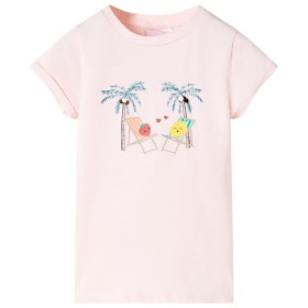 Camiseta infantil rosa suave 104