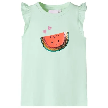 Soft green children's t-shirt with flutter sleeves size 92 by , Kids T-shirts - Ref: Foro24-10634, Price: 8,45 €, Discount: %