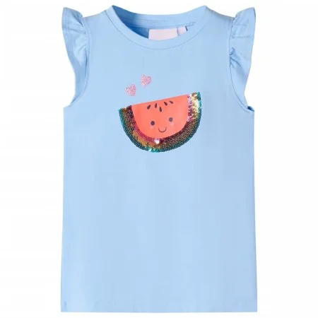 Light blue children's t-shirt with flutter sleeves size 92 by , Kids T-shirts - Ref: Foro24-10629, Price: 8,45 €, Discount: %