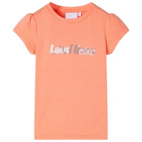 Neon-orangefarbenes Kinder-T-Shirt mit Flügelärmeln 128 von , Kinder-T-Shirts - Ref: Foro24-10657, Preis: 8,20 €, Rabatt: %
