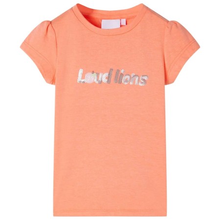 Neon-orangefarbenes Kinder-T-Shirt mit Flügelärmeln 128 von , Kinder-T-Shirts - Ref: Foro24-10657, Preis: 8,20 €, Rabatt: %