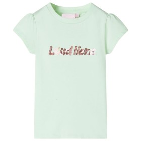 Camiseta infantil de manga casquillo verde suave 140