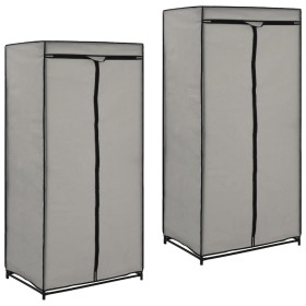 Armarios 2 unidades gris 75x50x160 cm de vidaXL, Armarios roperos - Ref: Foro24-282444, Precio: 43,43 €, Descuento: %