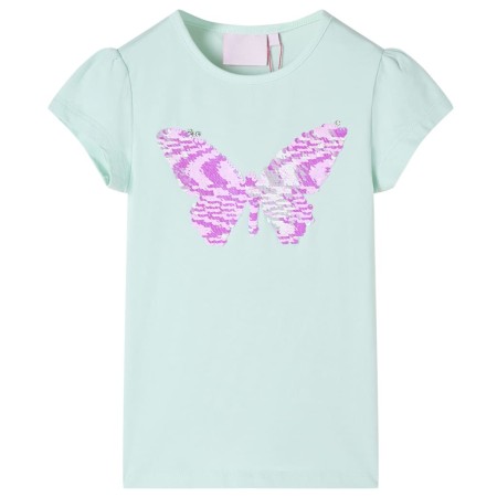 Kinder-T-Shirt mit Flügelärmeln, hellmintfarben, 128 von , Kinder-T-Shirts - Ref: Foro24-10837, Preis: 8,32 €, Rabatt: %