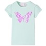 Kinder-T-Shirt mit Flügelärmeln, hellmintfarben, 128 von , Kinder-T-Shirts - Ref: Foro24-10837, Preis: 8,32 €, Rabatt: %