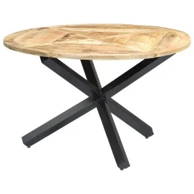 Runder Esstisch aus massivem Mangoholz, 120 x 76 cm von vidaXL, Küchen- und Esstische - Ref: Foro24-282762, Preis: 359,27 €, ...