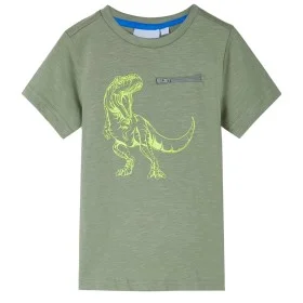 Light khaki short-sleeved children's t-shirt size 104 by , Kids T-shirts - Ref: Foro24-12210, Price: 8,12 €, Discount: %