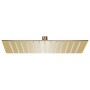 Cabezal ducha efecto lluvia acero inox cuadrado dorado 25x25cm