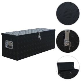 Black aluminum box 1085x370x400 mm by vidaXL, Toolboxes - Ref: Foro24-144846, Price: 368,42 €, Discount: %