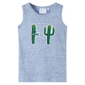 Children's blue melange tank top 140 by , Kids T-shirts - Ref: Foro24-12498, Price: 7,79 €, Discount: %