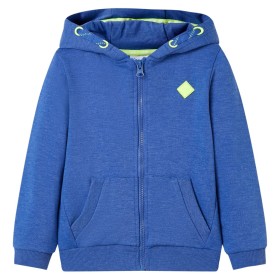 Sudadera infantil con capucha y cremallera azul mélange 104 de , Camisetas para niños - Ref: Foro24-11890, Precio: 15,17 €, D...