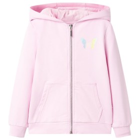 Sudadera infantil con capucha rosa claro 92