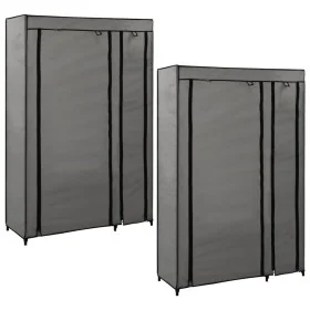 Folding wardrobes 2 units of gray fabric 110x45x175 cm by vidaXL, Wardrobes - Ref: Foro24-282425, Price: 71,90 €, Discount: %