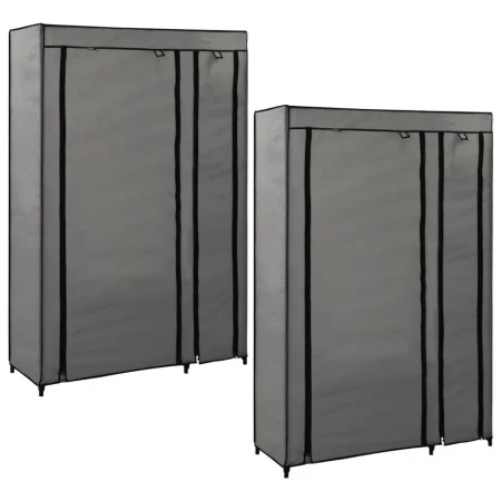 Folding wardrobes 2 units of gray fabric 110x45x175 cm by vidaXL, Wardrobes - Ref: Foro24-282425, Price: 71,90 €, Discount: %
