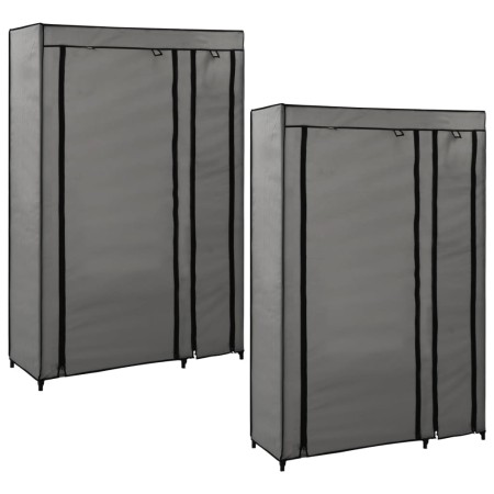 Klappschränke 2 Einheiten aus grauem Stoff 110x45x175 cm von vidaXL, Kleiderschränke - Ref: Foro24-282425, Preis: 75,84 €, Ra...