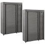 Armarios plegables 2 unidades de tela gris 110x45x175 cm de vidaXL, Armarios roperos - Ref: Foro24-282425, Precio: 80,59 €, D...