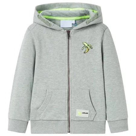 Kinder-Sweatshirt mit Kapuze und Reißverschluss, hellkhaki melange 116 von , Kinder-T-Shirts - Ref: Foro24-11691, Preis: 13,5...