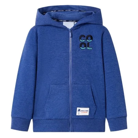 Child's dark blue mélange hoodie with zipper, size 104 by , Kids T-shirts - Ref: Foro24-12355, Price: 12,91 €, Discount: %