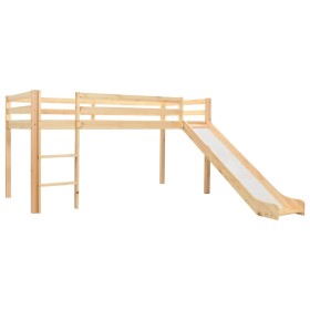 Cama alta para niños tobogán y escalera madera pino 97x208 cm