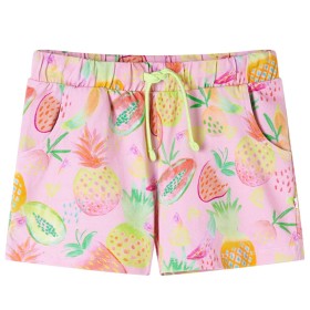 Pantalón corto infantil con cordón rosa suave 116