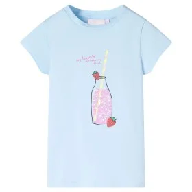 Camiseta infantil azul suave 128 de , Camisetas para niños - Ref: Foro24-11272, Precio: 8,19 €, Descuento: %
