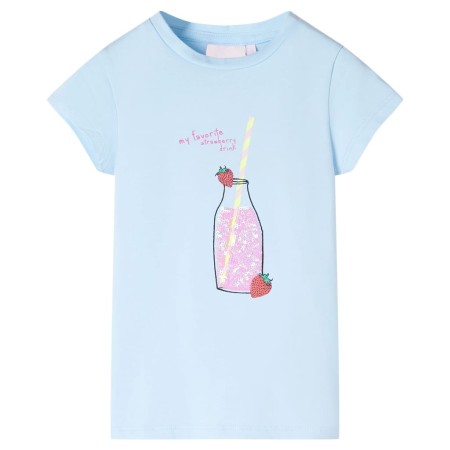 Camiseta infantil azul suave 128 de , Camisetas para niños - Ref: Foro24-11272, Precio: 8,28 €, Descuento: %