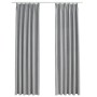 Cortinas opacas con ganchos 2 piezas gris 140x175 cm