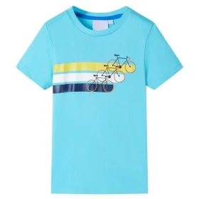 Kurzärmeliges Kinder-T-Shirt Aquamarin Farbe 128 von , Kinder-T-Shirts - Ref: Foro24-12182, Preis: 8,19 €, Rabatt: %