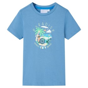 Camiseta infantil azul medio 128 de , Camisetas para niños - Ref: Foro24-12577, Precio: 8,07 €, Descuento: %