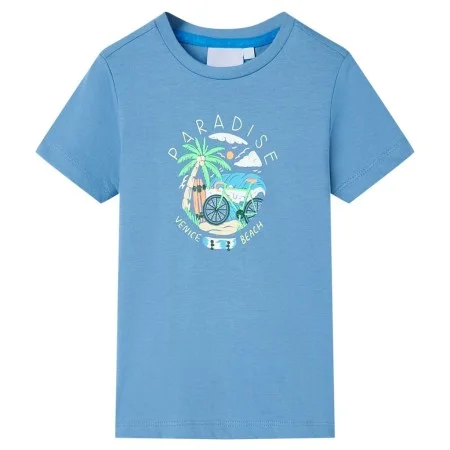 Camiseta infantil azul medio 128 de , Camisetas para niños - Ref: Foro24-12577, Precio: 7,99 €, Descuento: %