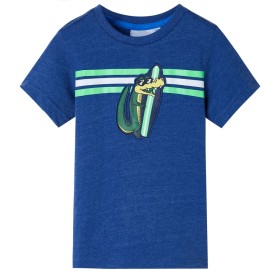 Camiseta infantil azul oscuro mélange 104