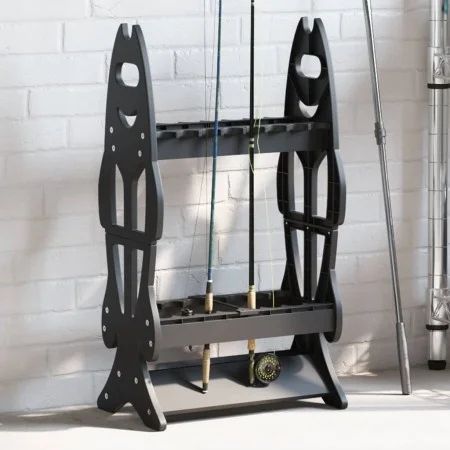 Fishing rod holder for 16 rods, black by , Fishing Rod Storage Containers - Ref: Foro24-94436, Price: 39,20 €, Discount: %