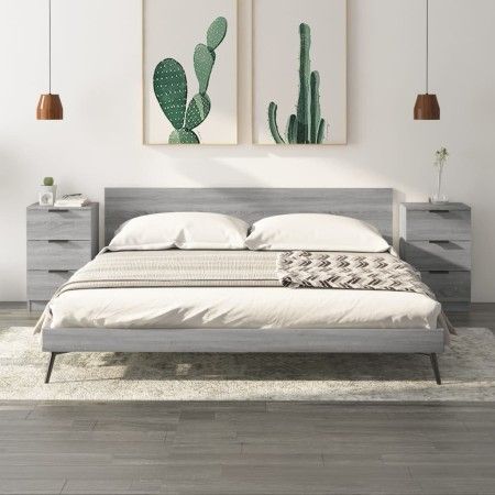 Mesitas de noche 2 unidades color gris Sonoma 40x36x65 cm de vidaXL, Mesitas de noche - Ref: Foro24-817054, Precio: 88,15 €, ...